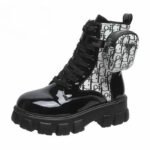 Bottes bagger à talon plat pour femme