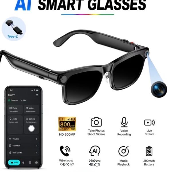 Lunettes intelligentes IA avec Caméra espions